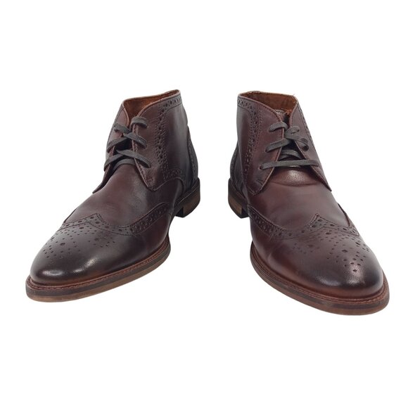 Blake Mckay Mens Chukka Boots Size 10.5 Brown Leather Wingtip Dress Oxford Shoes - Picture 2 of 9